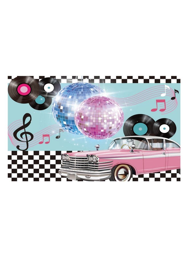 Funnytree 50S Retro Rock N Roll Diner Party Backdrop Car Sock Hop Dance Cosplay Prom Photography Background Classic 1950S Baby Birthday Wedding Banner Cake Table Decoration Photo Booth - Image 2