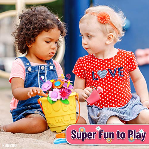 FUNZBO Flower Garden Building Toys Set Birthday Gifts for Age 2 3 4 5 6 Years Old Girls STEM Montessori Educational Toy for Toddler Kids Sorting Stacking Spring Gardening Set - Image 5