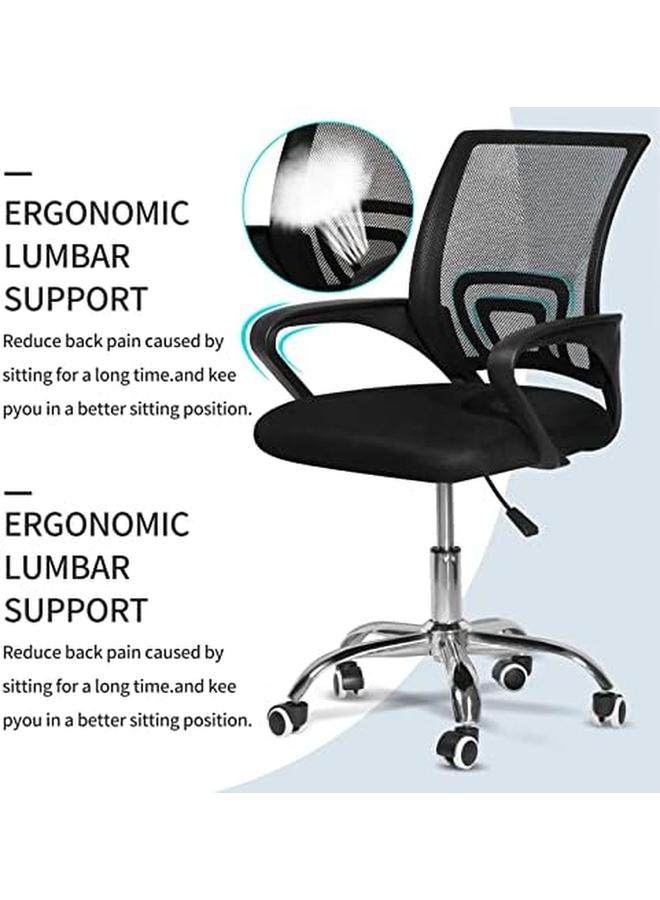 SKY-TOUCH Sky Touch Office Chair Comfort Ergonomic Height Adjustable Desk Chair With Lumbar Support Backrest Black - Image 4