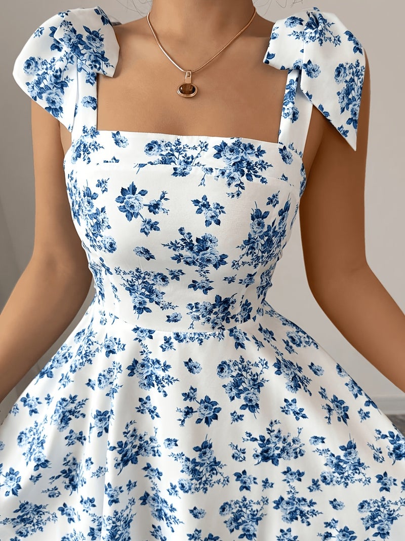 Fashionable and Elegant Short Floral Print Wrap Dress for Women 619 - Image 5