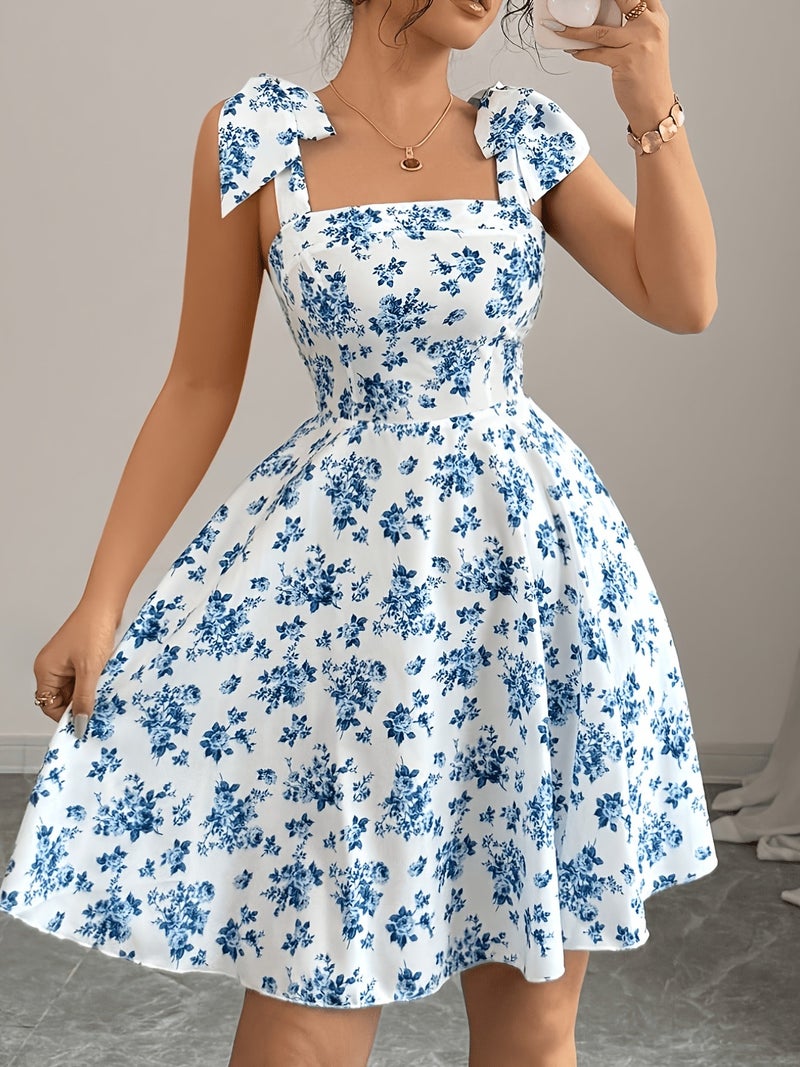 Fashionable and Elegant Short Floral Print Wrap Dress for Women 619 - Image 2