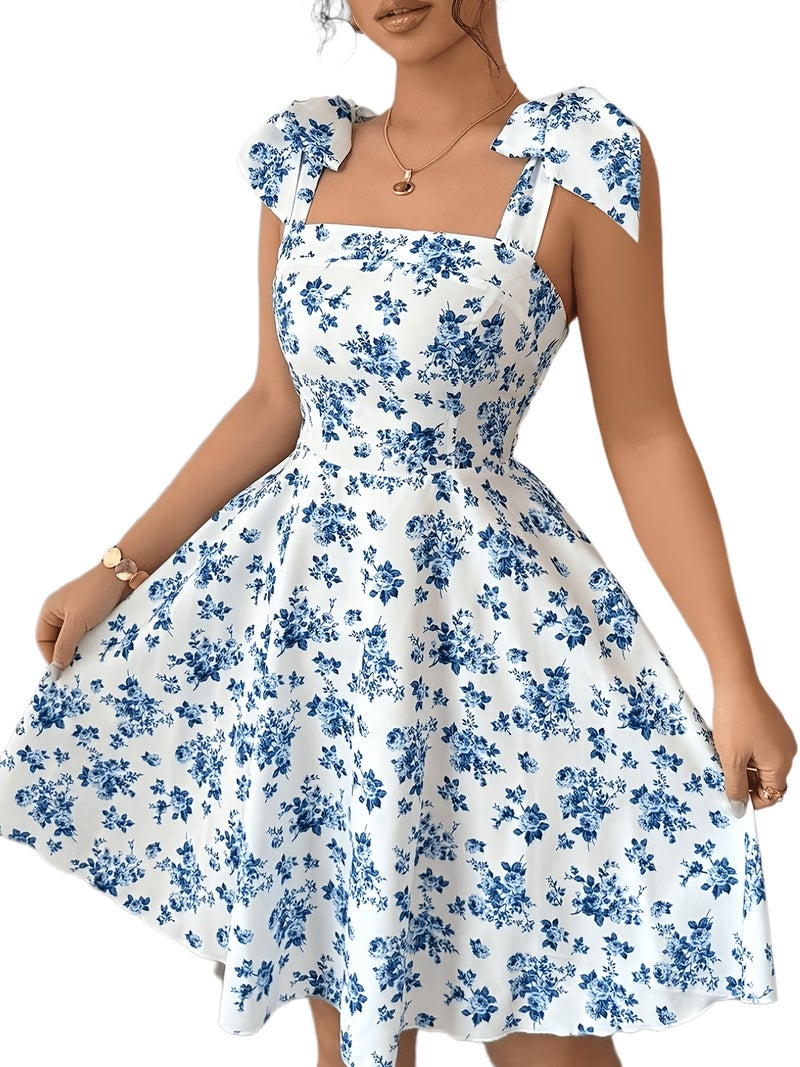 Fashionable and Elegant Short Floral Print Wrap Dress for Women 619 - Image 1