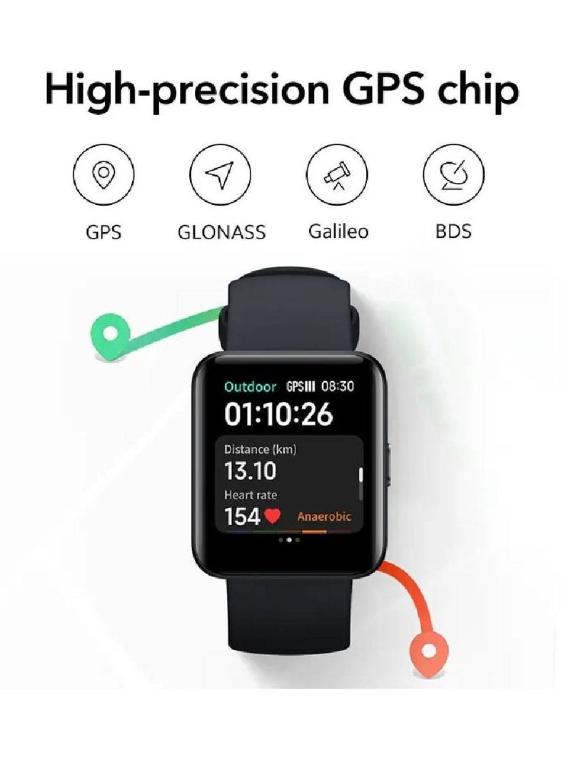 miYou Watch 2 Lite HD Screen Heart Rate Monitor Sport Models IP68 Waterproof Bluetooth Calling Smartwatch Black  - Image 2