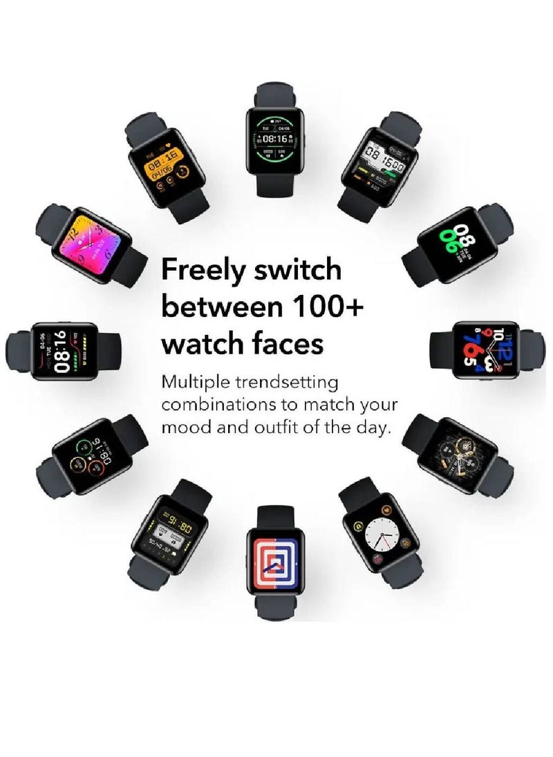 miYou Watch 2 Lite HD Screen Heart Rate Monitor Sport Models IP68 Waterproof Bluetooth Calling Smartwatch Black  - Image 3