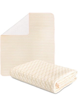 SKY-TOUCH Waterproof Bed Pad Reusable 70x90cm, 4-Layer Soft Baby Pee Pads with 100% Cotton Surface, Washable Mattress Protector Pads for Baby, Women, Elderly, Pets, Bed, Sofa(2pack)