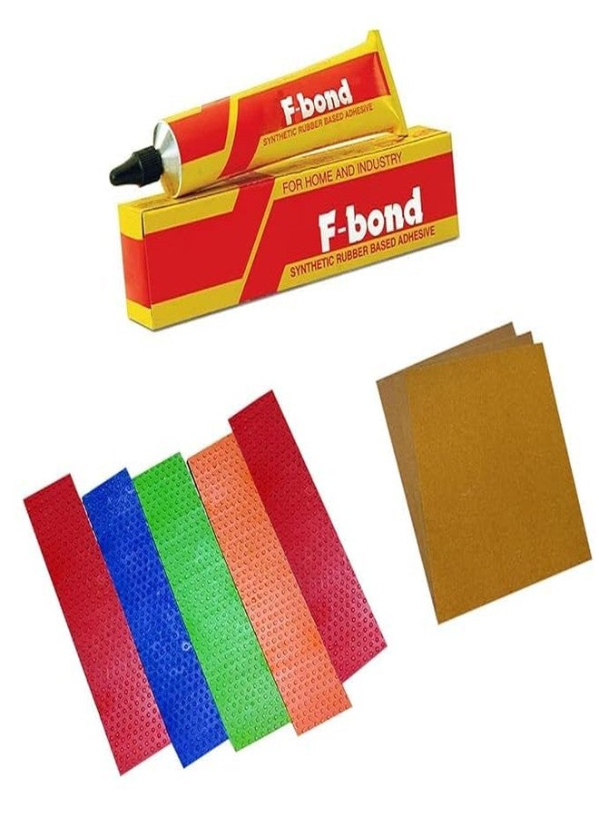 مجموعة حماية مضرب الكريكيت CRAZX، 5 قطع مع لاصق F-Bond و4 قطع من ورق الصنفرة لحماية مضرب الكريكيت بالحجم الكامل، مجموعة عناية متينة وموثوقة - Image 1