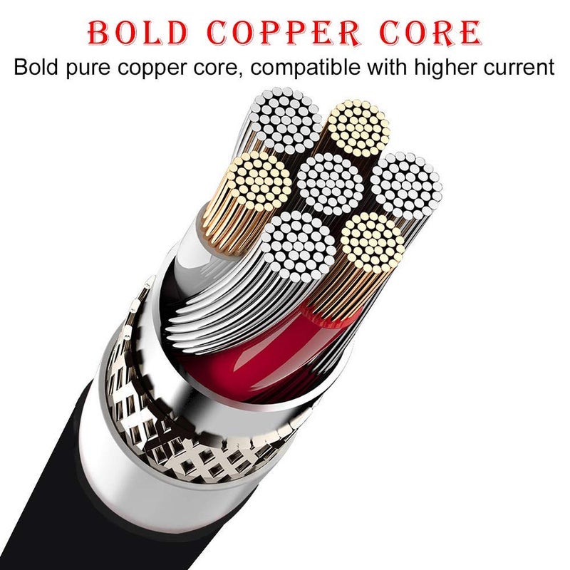كاست ويف كابل طاقة عالمي 5V DC، كابل شحن USB إلى DC 5.5x2.1mm مع 8 أطراف قابلة للتبديل، 5.5x2.5 4.8x1.7 4.0x1.7 3.5x1.35 2.5x0.7 Micro USB Type-C، شاحن متعدد الأجهزة للإلكترونيات - Image 5