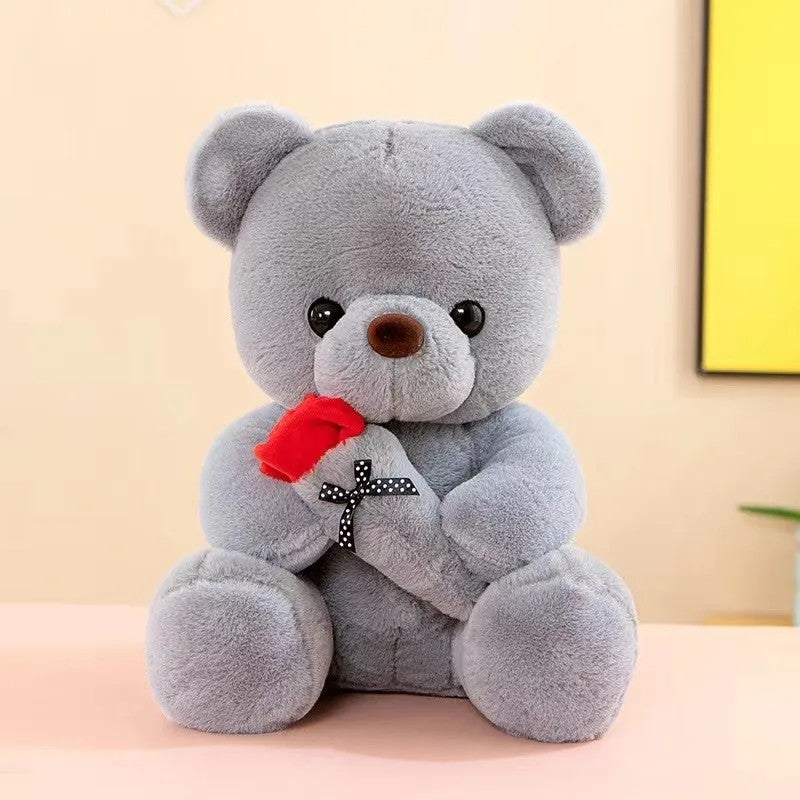 Y&D Bedtime Toys Valentines Stuffed Animal Plush Love Teddy Bear Plush Toy With Rose - Image 1