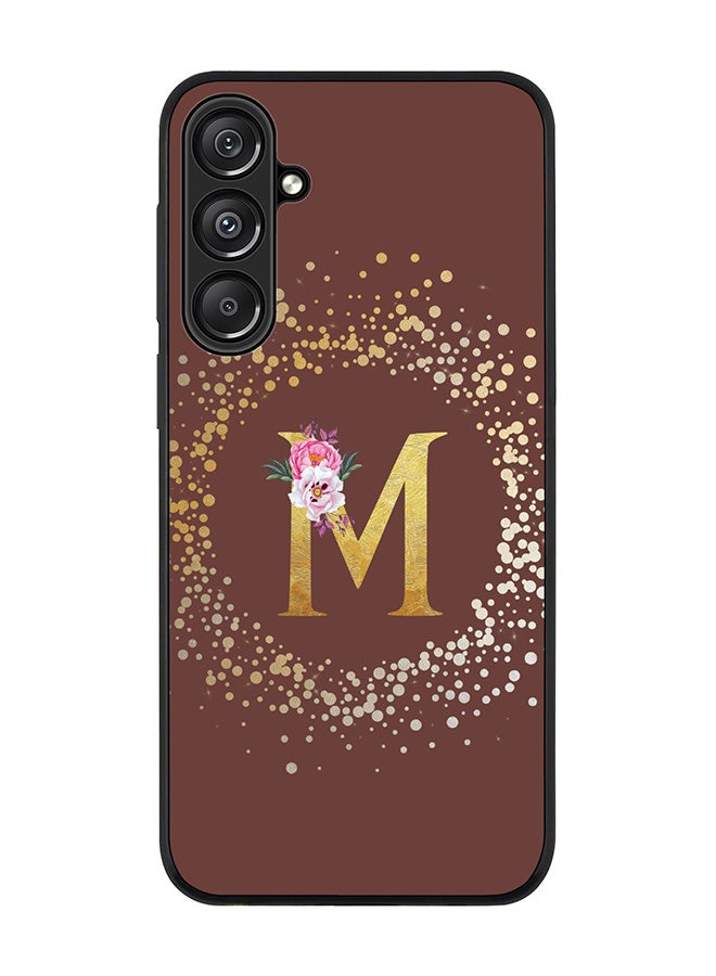 Stylizedd For Samsung Galaxy A16 / A16 5G Case,Slim fit Camera Protection, Shockproof Thin Phone cover - Custom Monogram Floral - M (Brown ) - Image 1