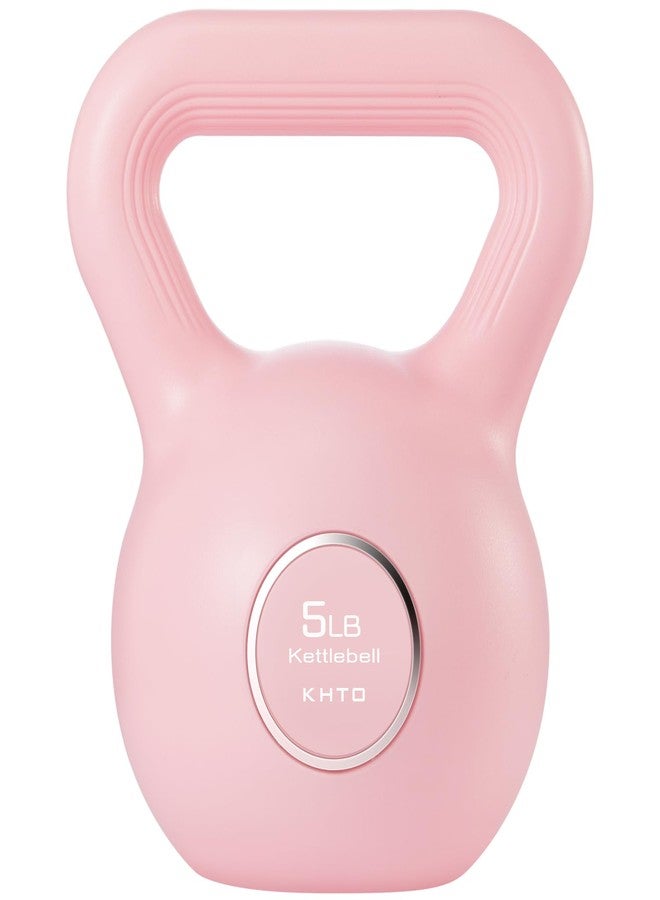 KHTO Kettlebells Fitness Exercise-Pink Strength Training Kettlebell Sets,Dumbbell Weights for Home Gym Equipment(5LB) - Image 1