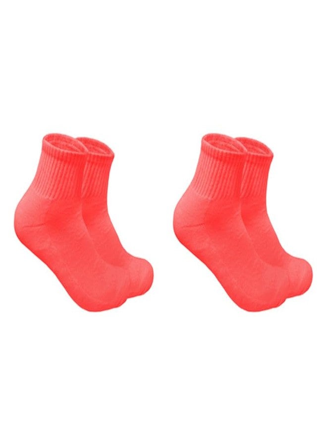 MUKHAKSH (Pack of 2 Pairs = 4 School Socks Boys Winter Woolen Warm Red Ankle School Socks - Image 1
