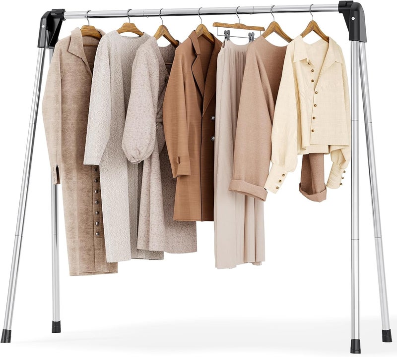 APEXCHASER Clothes Drying Rack Foldable, Stainless Steel Laundry Drying Rack Collapsible, Clothes Hanger for Sweater Baby Clothes Towel for Indoor & Outdoor, Portable Clothes Airer for Travel - Image 1
