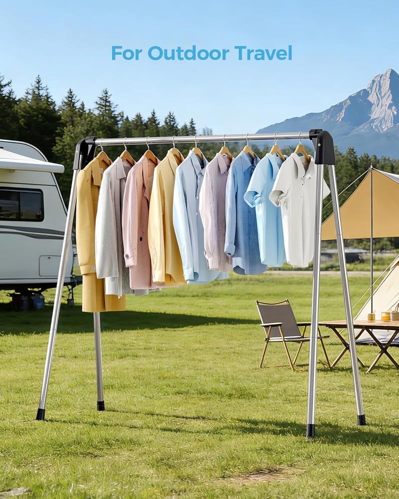 APEXCHASER Clothes Drying Rack Foldable, Stainless Steel Laundry Drying Rack Collapsible, Clothes Hanger for Sweater Baby Clothes Towel for Indoor & Outdoor, Portable Clothes Airer for Travel - Image 3
