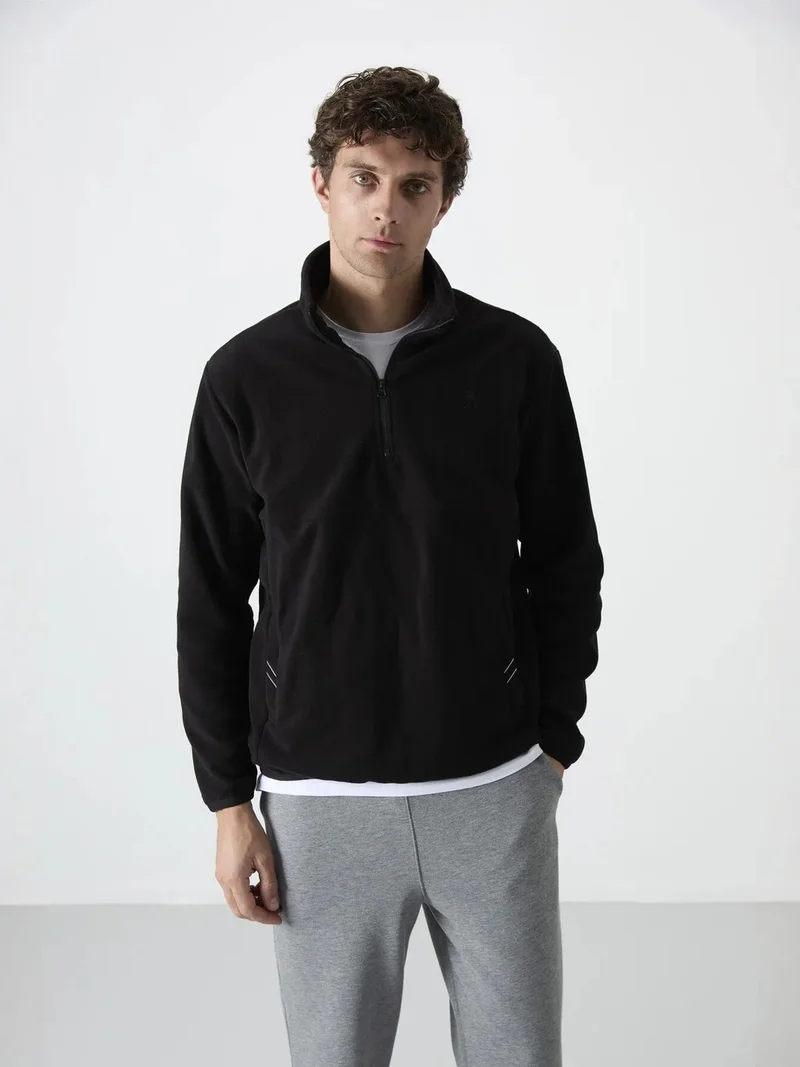 تومي لايف TOMMY Men's Slim Fit Half-zip Plush Sweatshirt