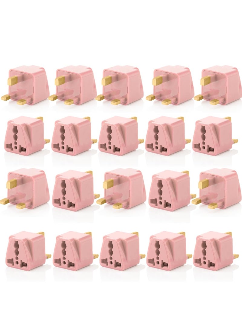 HI PLASST PINS N PLUGS HiPlasst 20pcs Pack India to UK Plug Adapter TypeG Plug Adapter UK Converter for Indian Plug for Dubai Singapore Hong Kong Malaysia Compact UK Travel Adapter  - Image 1