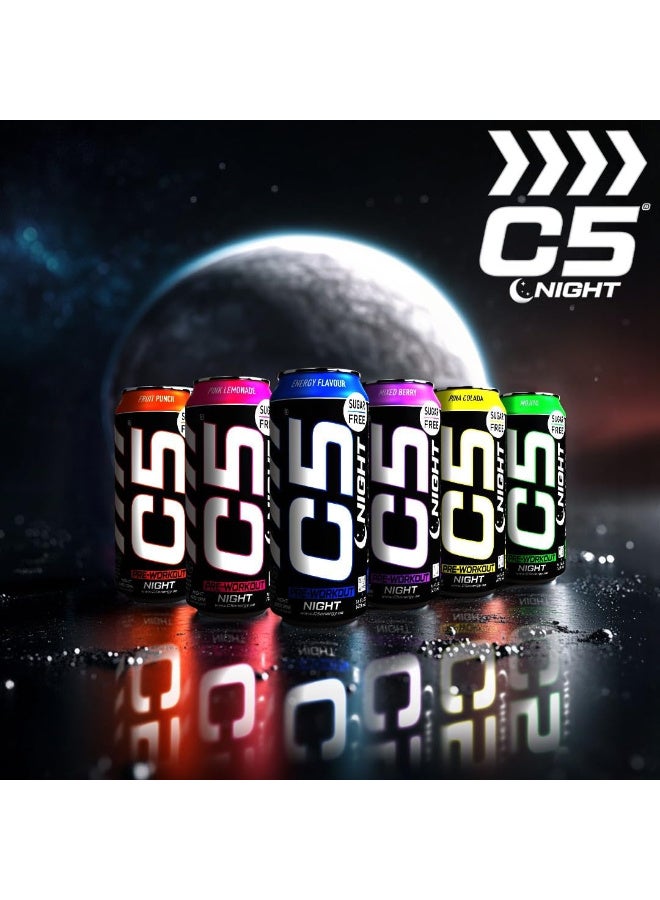 C5 Energy C5 Drink Night Pina Colada, Pre Workout, Zero Caffeine, Sugar Free, Zero Calories with Beta Alanine, L-Arginine 16fl.OZ, 473ml Caffeine Free Preworkout Pack of 12 - Image 3