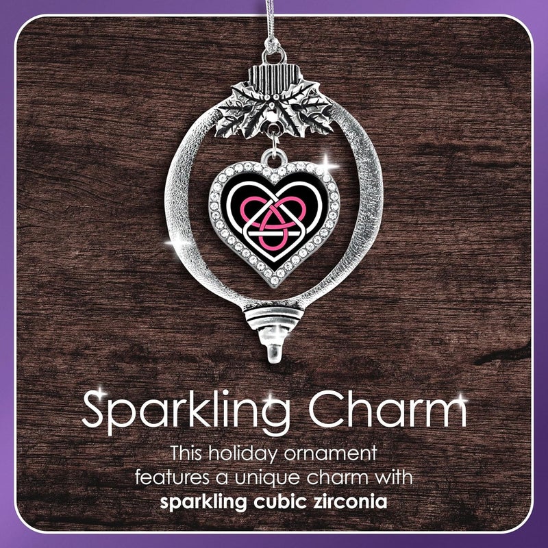 Inspired Silver - Mardi Gras Masks - Silver Christmas Ornament - Open Heart Charm Christmas Tree Ornament with Cubic Zirconia - Holiday Hanging Decoration - Image 4