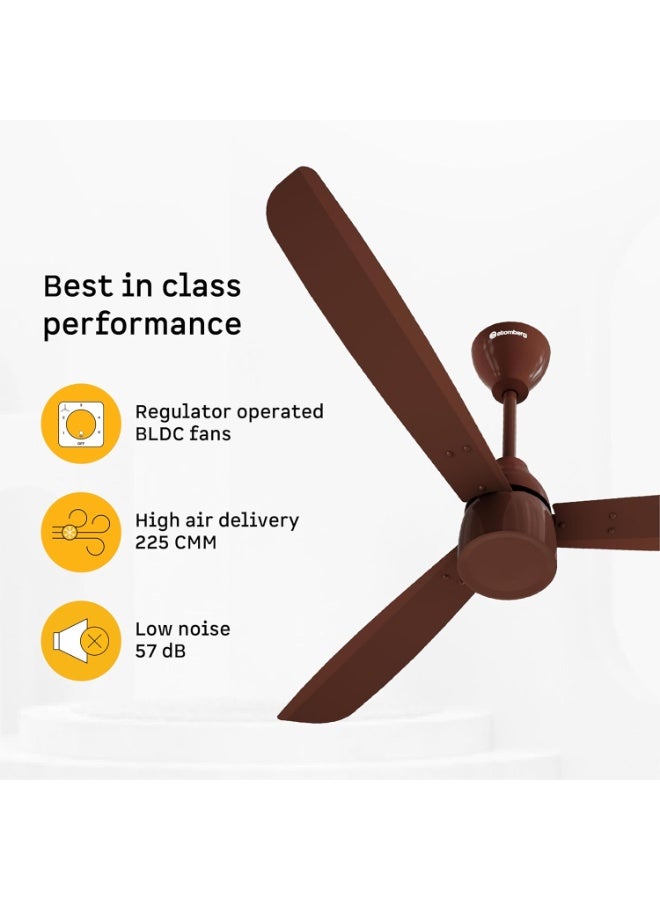 atomberg Renesa Prime 1200mm BLDC Ceiling Fan | Compatible with Step Regulator | BEE 5 star | High Air Delivery | Low Noise | Sleek Design | Power Saving | 3 Year Warranty| Gloss Brown - Image 2