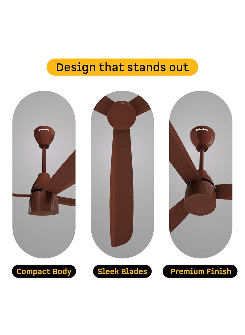 atomberg Renesa Prime 1200mm BLDC Ceiling Fan | Compatible with Step Regulator | BEE 5 star | High Air Delivery | Low Noise | Sleek Design | Power Saving | 3 Year Warranty| Gloss Brown - Image 3