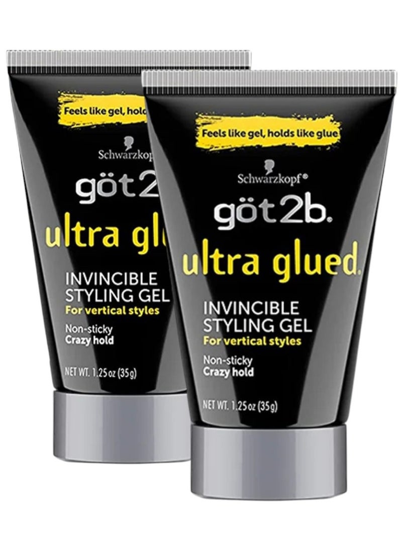 Got2b (Pack of 2) Ultra Glued Invincible Styling Gel, 2x1.25 oz - Image 1