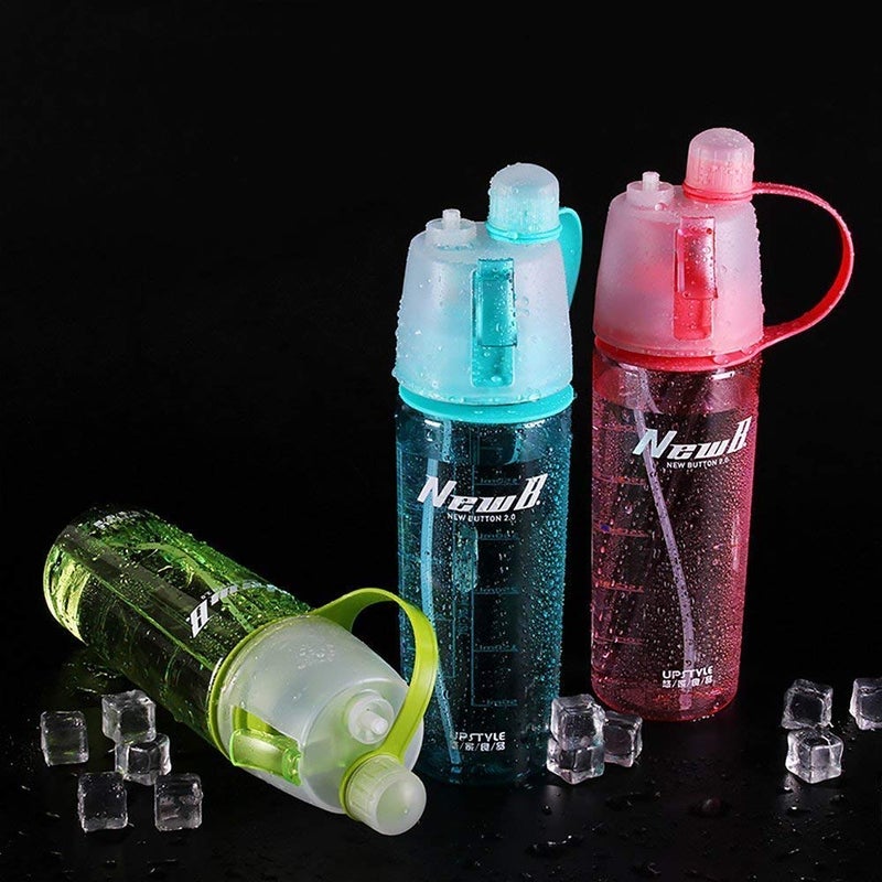 AXIESH AXIESH Pack of 2 Combo Spray Water Bottle 600 ML for Sport Outdoor Bicycle Cycling Gym Summer Special Multicolor - Image 2