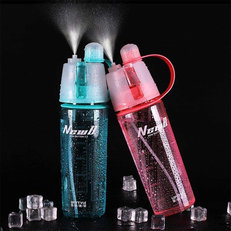 AXIESH AXIESH Pack of 2 Combo Spray Water Bottle 600 ML for Sport Outdoor Bicycle Cycling Gym Summer Special Multicolor - Image 1