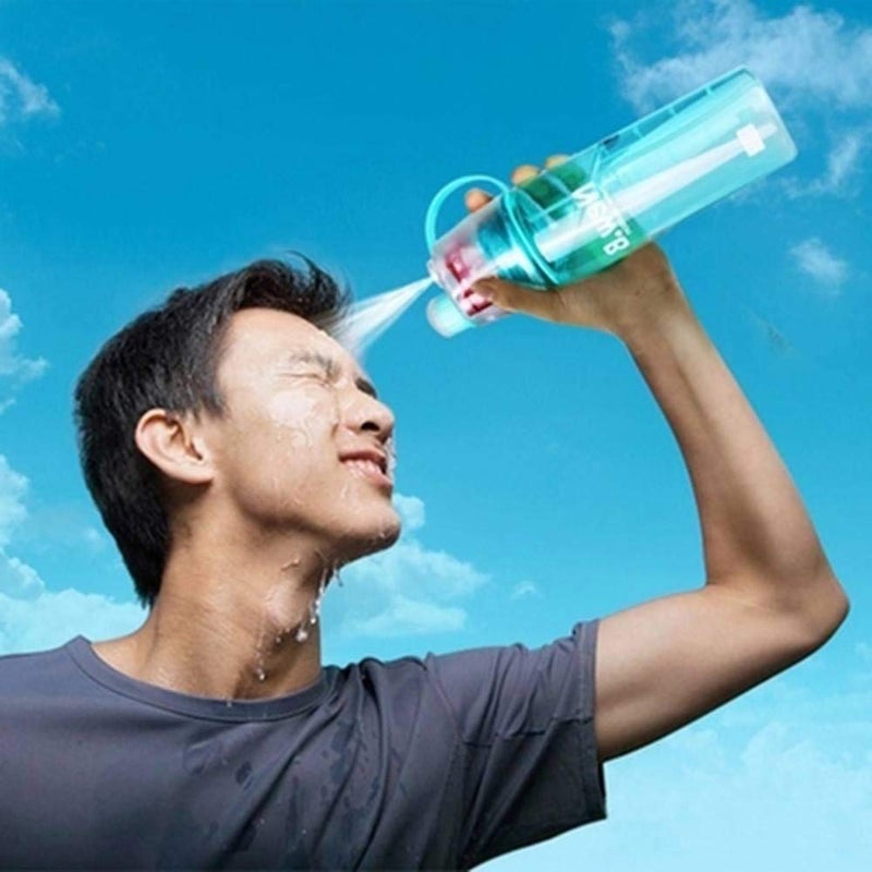 AXIESH AXIESH Pack of 2 Combo Spray Water Bottle 600 ML for Sport Outdoor Bicycle Cycling Gym Summer Special Multicolor - Image 3