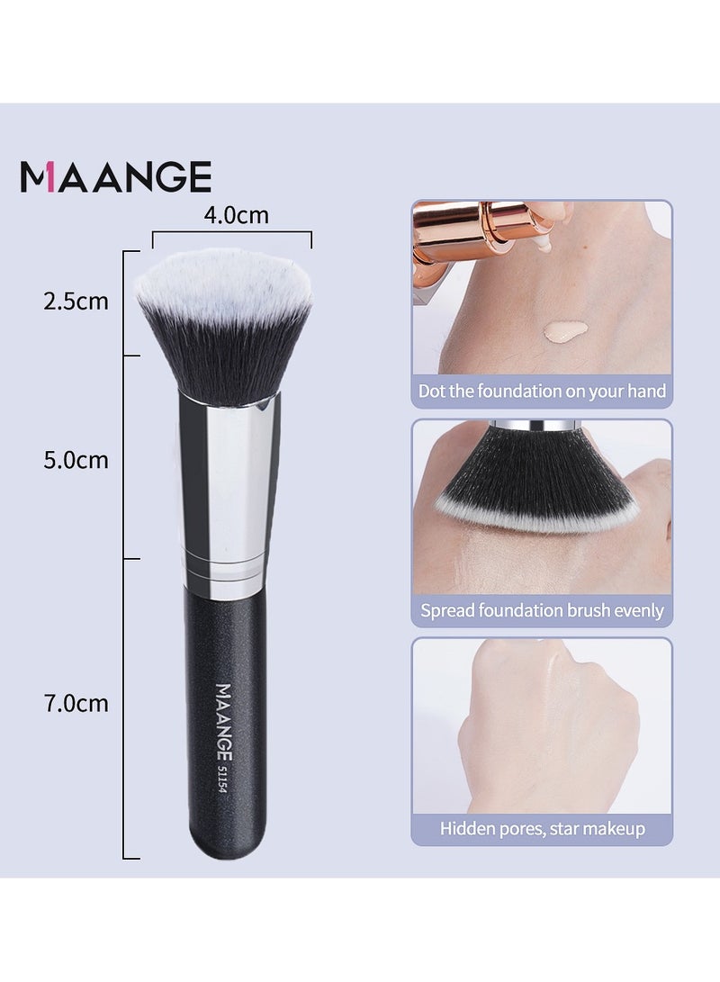 MAANGE Foundation Brush For Liquid Makeup Flat Top Kabuki Synthetic Professional Makeup Brushes Liquid Blending Mineral Powder Buffing Stippling Makeup Tools - Image 2