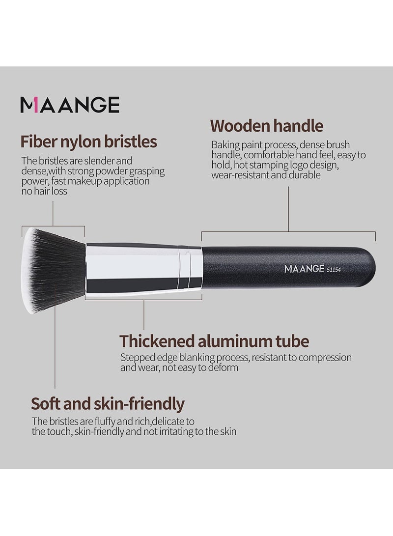 MAANGE Foundation Brush For Liquid Makeup Flat Top Kabuki Synthetic Professional Makeup Brushes Liquid Blending Mineral Powder Buffing Stippling Makeup Tools - Image 4