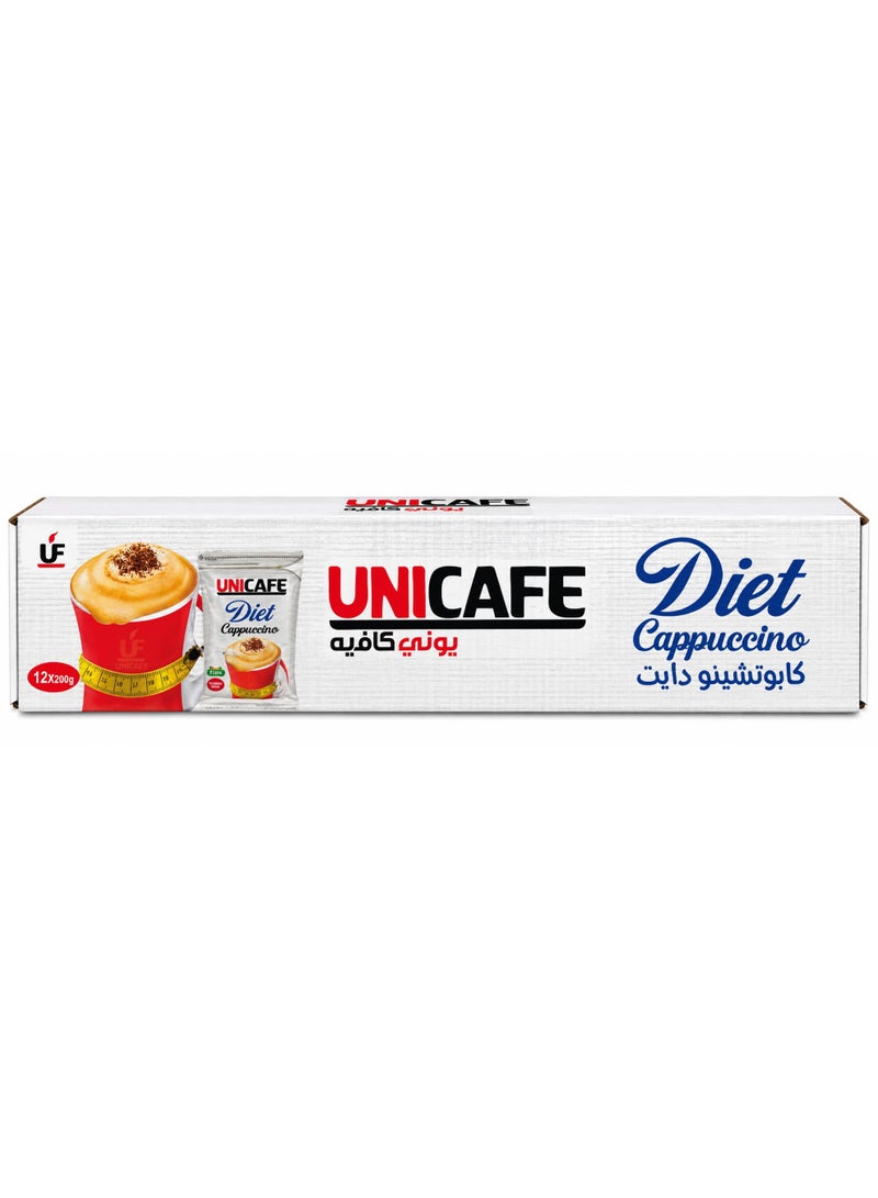 UniCafé UNICAFE Diet Cappuccino 200g x 12 Packs, Instant Cappuccino Drink with Rich Coffee Flavor and Creamy Texture, Large Value Pack for Home, Office, Daily Use and Hospitality - Image 4