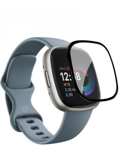 3pc pack screen protector for Fitbit Versa 4 and Fitbit Sense 2 Smart Watch 3D Full Coverage Protective Film Black/Clear