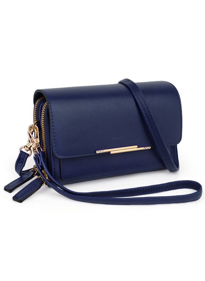 UTO - Small Crossbody Shoulder Bag For Women Cellphone Bags Card Holder Wallet With Wristlet Purse And Handbags Royal Blue - Image 1