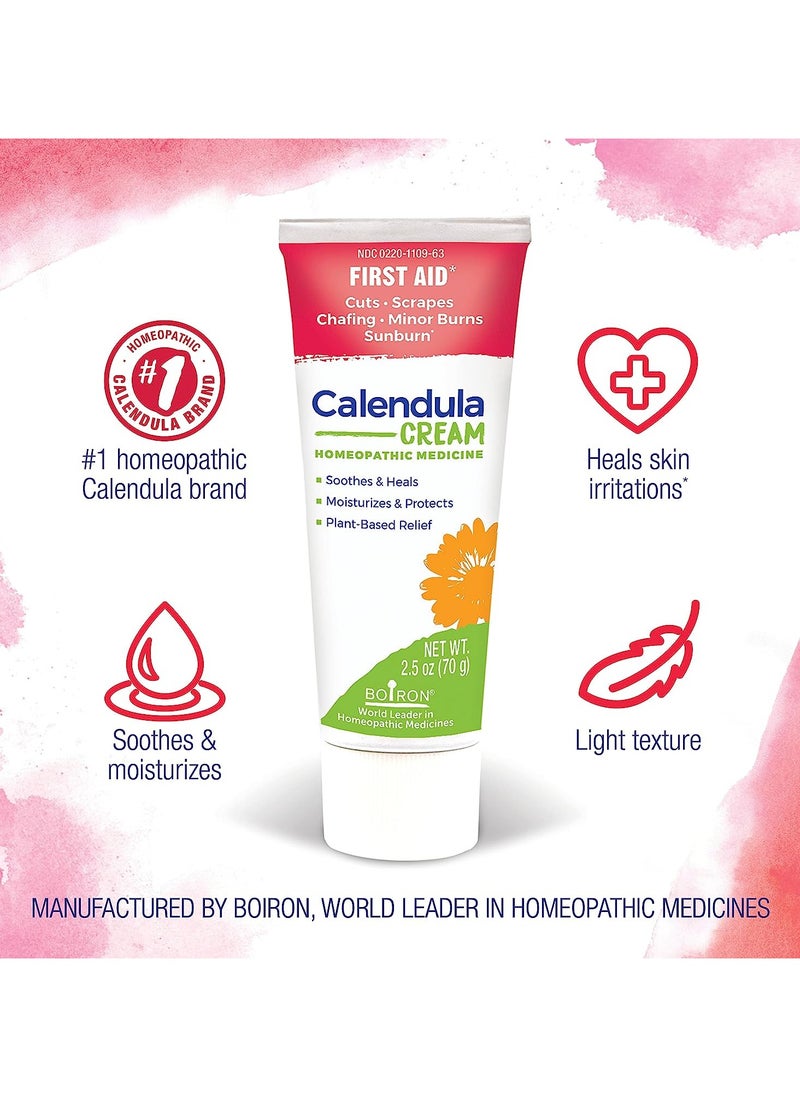 Boiron - Calendula Cream - First Aid - For Cuts, Scrapes, Chafing, Minor Burns, Sunburn - Soothes & Heals, Moisturizes & Protects, Plant-Based Relief - 2.5 oz - Image 1