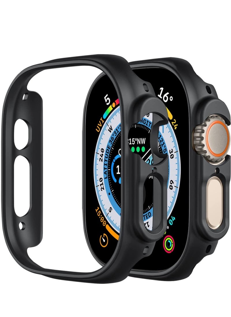 ELTRAZONE - 2 Pack Case Compatible with Apple Watch Ultra 49mm, Hard PC Bumper Case All-Around Edge Shockproof Protective Cover Frame [NO Screen Protector]- Black - Image 1