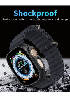 ELTRAZONE 2 Pack Case Compatible with Apple Watch Ultra 49mm, Hard PC Bumper Case All-Around Edge Shockproof Protective Cover Frame [NO Screen Protector]- Black  - Image 2