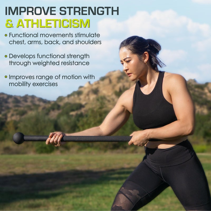 ProsourceFit Steel Macebell, Heavy Duty Steel Mace, Workout Mace with Non-Slip Grip for Gada, Strength and Core Training, 10lb - Image 4