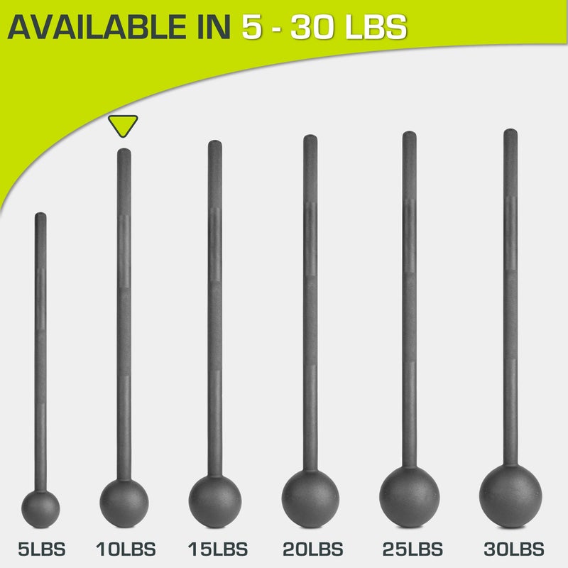 ProsourceFit Steel Macebell, Heavy Duty Steel Mace, Workout Mace with Non-Slip Grip for Gada, Strength and Core Training, 10lb - Image 3