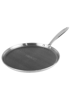 VINOD Vinod SAS Pro Platinum Triply Stainless Steel Dosa Tawa - 31 cm | 4.0 mm Thick | Hexa Design | Metal Spoon Friendly | Riveted Handle | Gas, Induction Base | 5-Year Warranty  - Image 1
