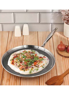 VINOD Vinod SAS Pro Platinum Triply Stainless Steel Dosa Tawa - 31 cm | 4.0 mm Thick | Hexa Design | Metal Spoon Friendly | Riveted Handle | Gas, Induction Base | 5-Year Warranty  - Image 4