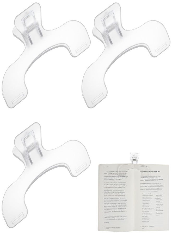 ElevateTech 3pcs Transparent Book Page Holder, Reading Accessories Convenient for Reading Transparent Book Clip Portable Books Clips to Hold Books Open Fixing Manuscripts Suitable Page Marker Clips - Image 1