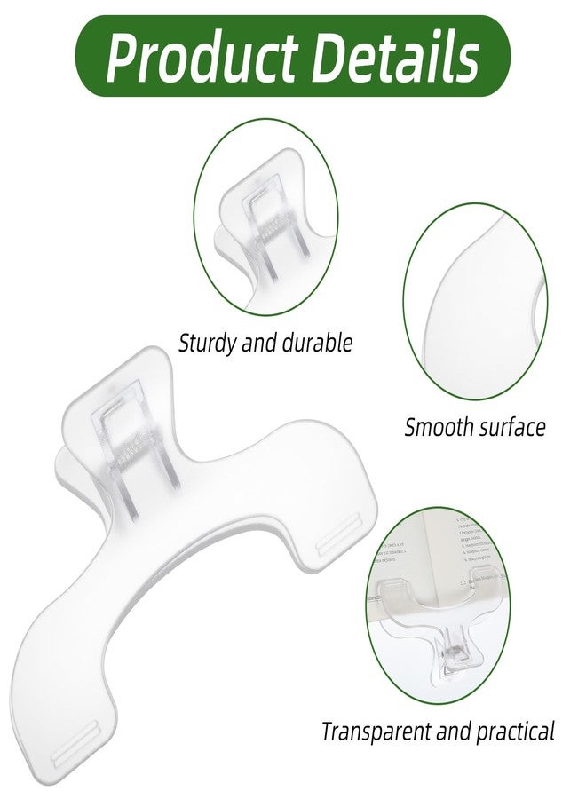 ElevateTech 3pcs Transparent Book Page Holder, Reading Accessories Convenient for Reading Transparent Book Clip Portable Books Clips to Hold Books Open Fixing Manuscripts Suitable Page Marker Clips - Image 2