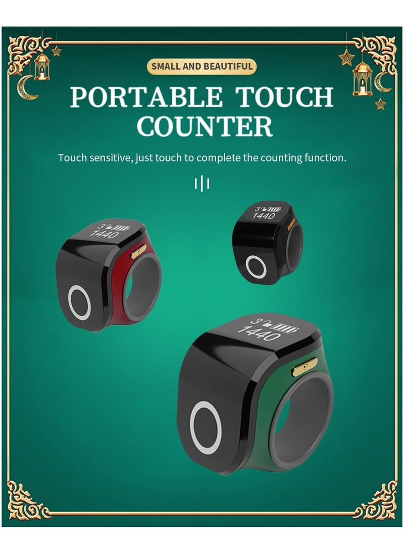 GUDOO Waterproof Tasbeeh Ring Zikr Ring Smart Tasbih with Adjustable Silicone Fingerstall Suitable for Adults to Pray  - Image 2