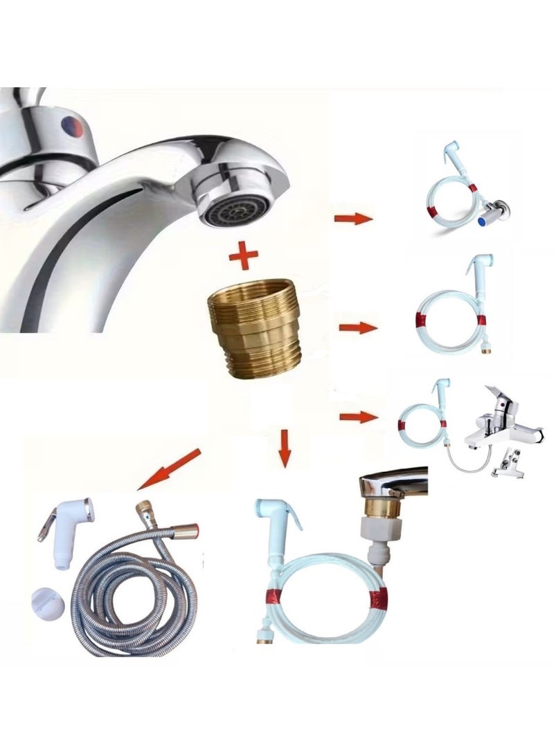 168 Two-part bathroom bidet (bidet with hose and brass nut + 5 meters of hose with bidet for travel and trips) - Image 2