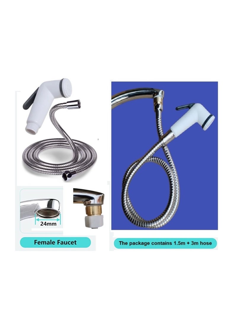 168 Two-part bathroom bidet (bidet with hose and brass nut + 5 meters of hose with bidet for travel and trips) - Image 4