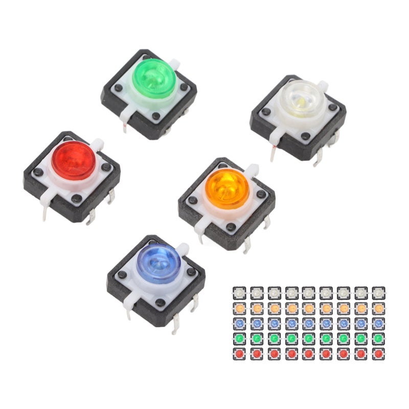 Mini Momentary Push Button: 50PCS 5 Colors ABS Durable Led Tactile Switch - One-click Convenient Control Tactile Switch for DIY Electronics, Arcade, Control Panel & Breadboard Use - Image 2