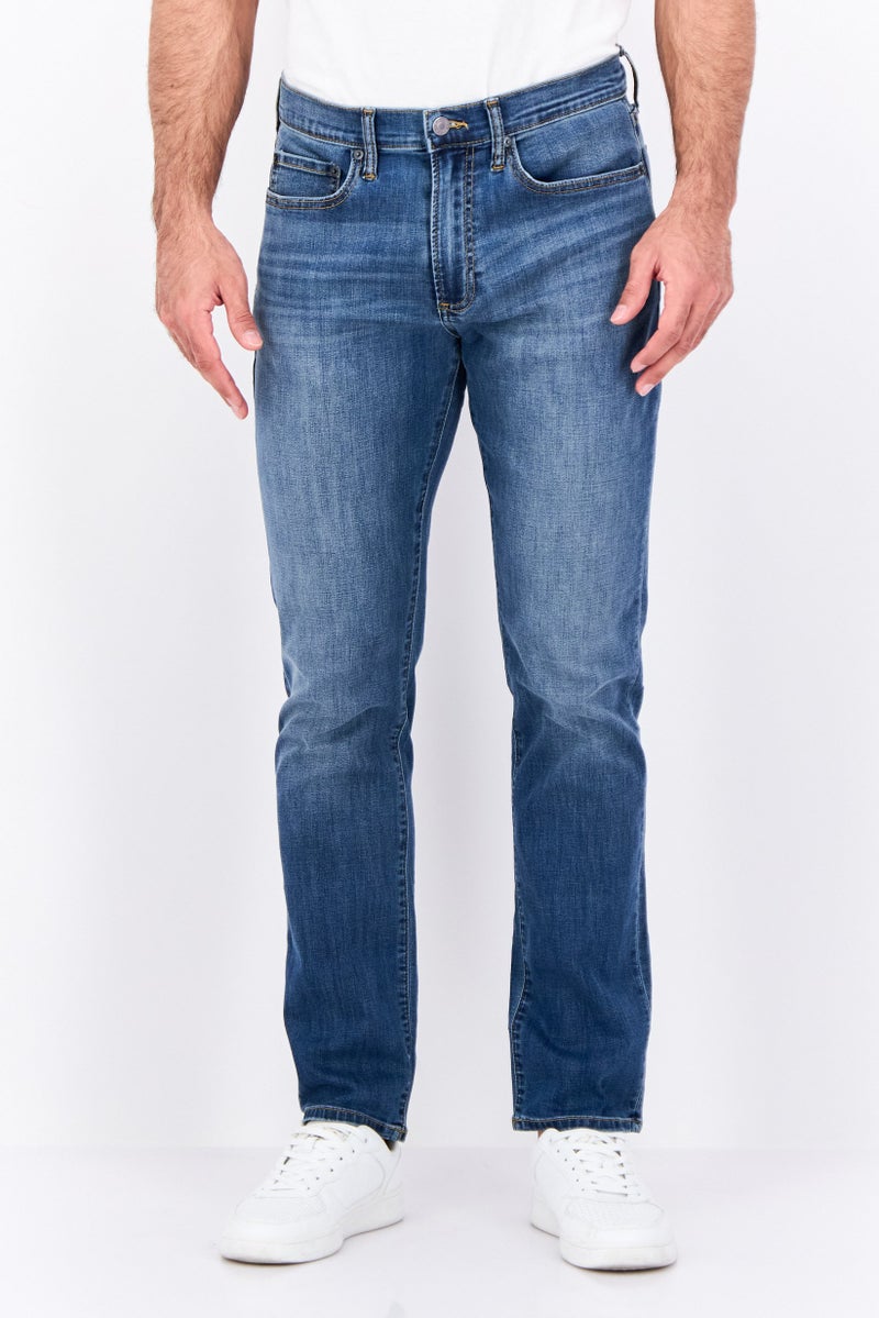 GAP Men Slim Fit Mid Waist Wash Stretchable Denim, Indigo Blue - Image 1