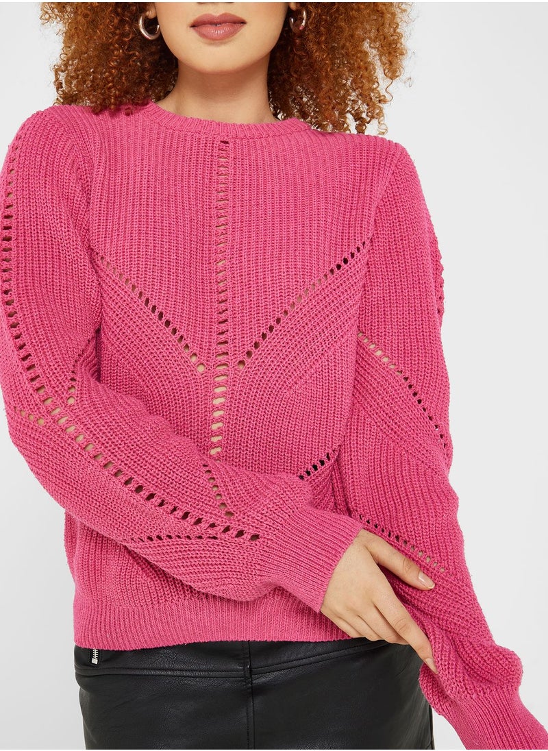 ONLY - Knitted Crew Neck Sweater - Image 1