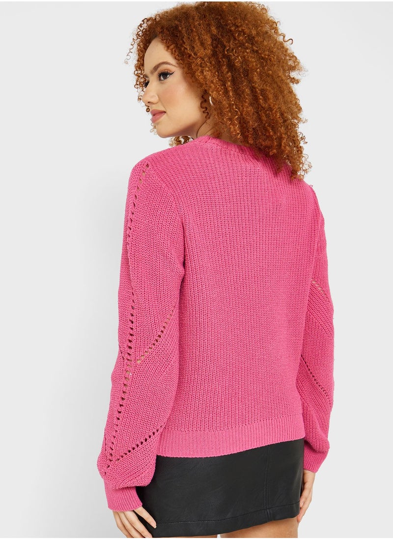 ONLY - Knitted Crew Neck Sweater - Image 1