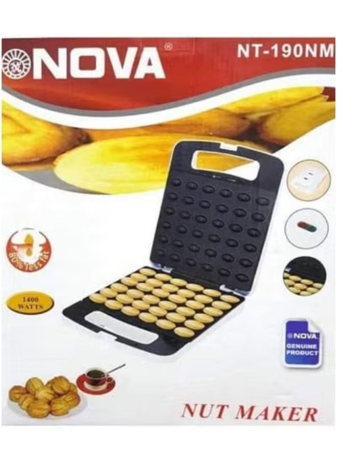 NOVA NT-190NM Walnut Cookie Maker – 36-Piece Electric Baking Machine with 1400W Double-Sided Heating | Non-Stick Biscuit, Cake & Nut Pastry Maker for DIY Treats | Quick Heating, Easy to Clean | Ideal for Home Kitchens, Breakfast & Dessert Lovers  - Image 3