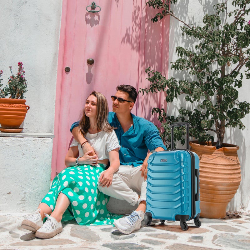 InUSA ENDURANCE Luggage with Spinner Wheels | Durable Lightweight Hardshell Suitcase, Spacious Travel Bag with Handle and Trolley | 20-Inch Carry On Small Luggage | Teal - Image 5